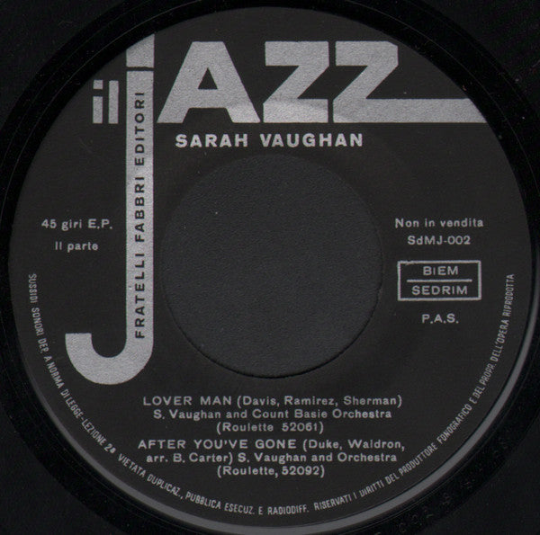 Sarah Vaughan : Sarah Vaughan (7", EP)