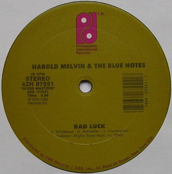 Harold Melvin And The Blue Notes : Don't Leave Me This Way / Bad Luck (12")