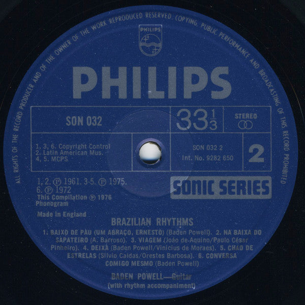 Baden Powell : Brazilian Rhythms (LP, Comp)