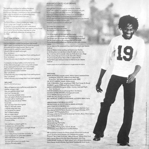 Gil Scott-Heron & Brian Jackson : 1980 (LP, Album, San)