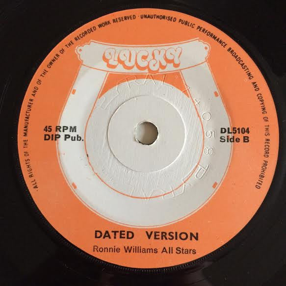 T.T. Ross / The Ranny Williams All Stars : Last Date / Dated Version (7")
