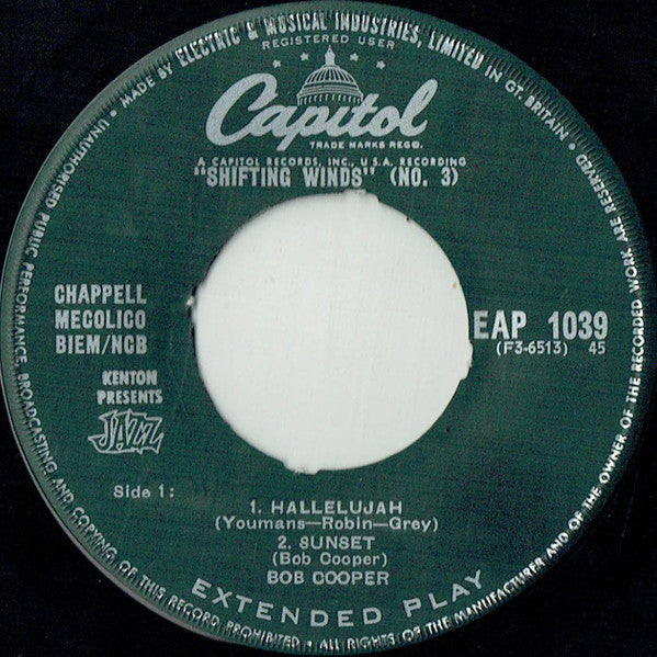 Bob Cooper Featuring Jimmy Giuffre - Claude Williamson : Shifting Winds (No. 3) (7", EP)