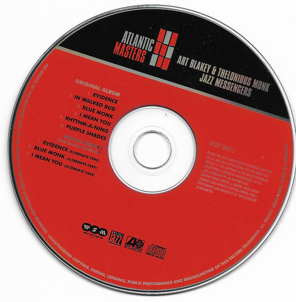 Art Blakey's Jazz Messengers* With Thelonious Monk : Art Blakey's Jazz Messengers With Thelonious Monk (CD, Album, RE, RM, Dig)