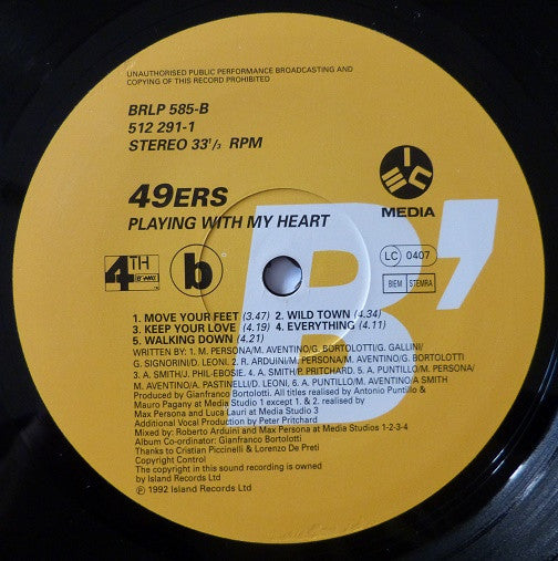 49ers : Playing With My Heart (LP, Album)