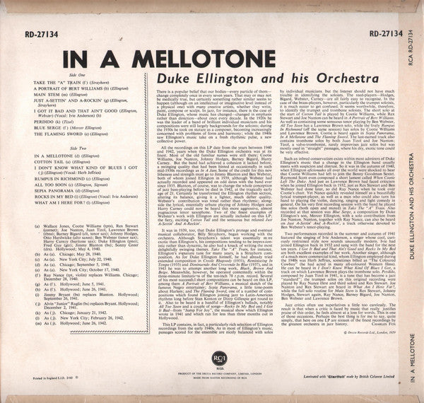 Duke Ellington And His Orchestra : In A Mellotone (LP, Comp)