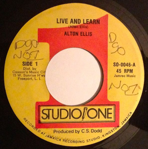 Alton Ellis / The Soul Vendors : Live And Learn (7")