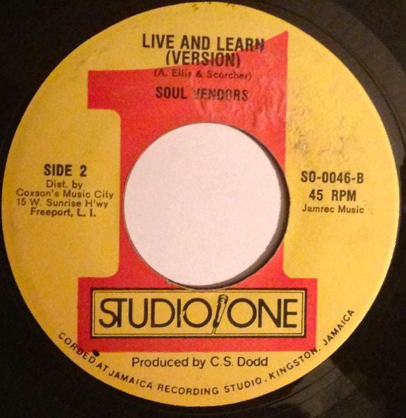 Alton Ellis / The Soul Vendors : Live And Learn (7")