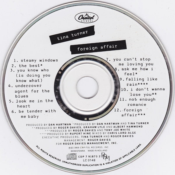Tina Turner : Foreign Affair (CD, Album, RE, RP)