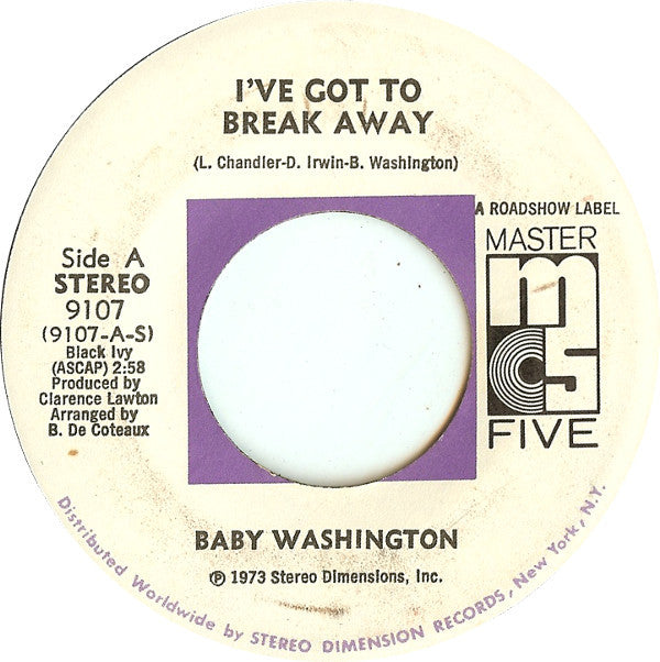 Baby Washington : I've Got To Break Away (7")