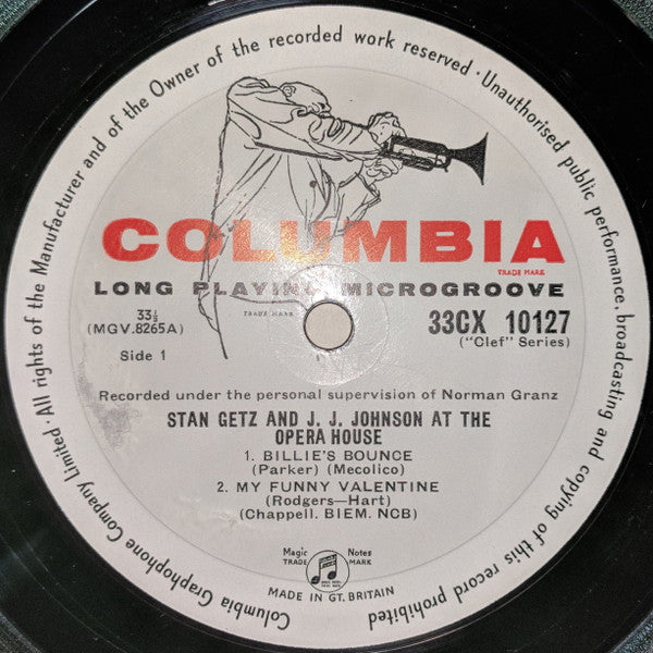 Stan Getz And J.J. Johnson : At The Opera House (LP, Album)
