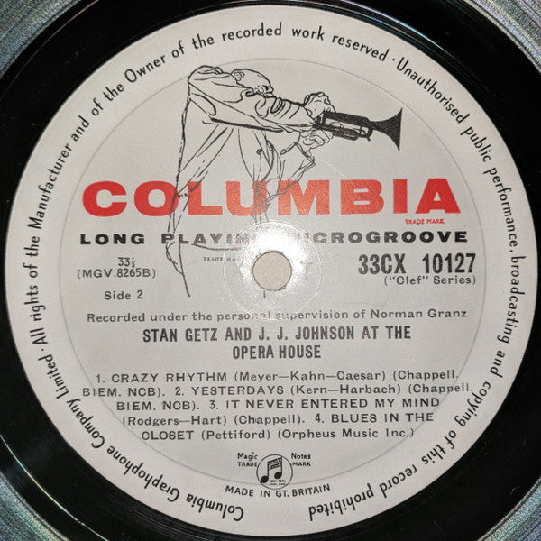 Stan Getz And J.J. Johnson : At The Opera House (LP, Album)