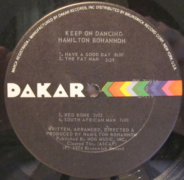 Hamilton Bohannon : Keep On Dancin' (LP, Album)