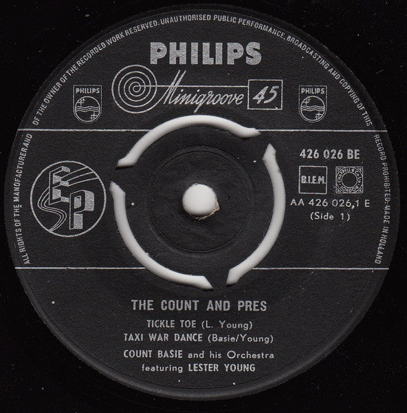 Count Basie Orchestra Featuring Lester Young : The Count And Prez (7", EP)