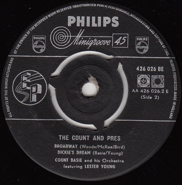 Count Basie Orchestra Featuring Lester Young : The Count And Prez (7", EP)