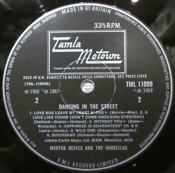 Martha Reeves & The Vandellas : Dancing In The Street (LP, Comp, Mono)