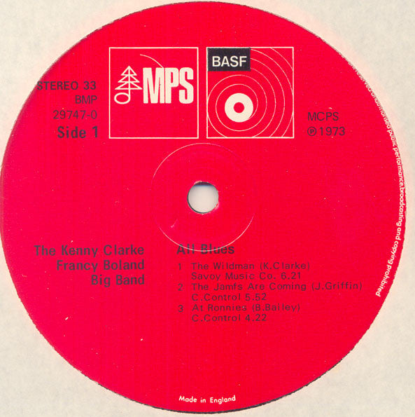 The Kenny Clarke - Francy Boland Big Band* : All Blues (LP, Album, RE)