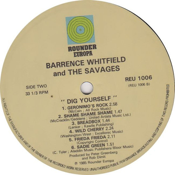 Barrence Whitfield And The Savages : Dig Yourself (LP, Album)