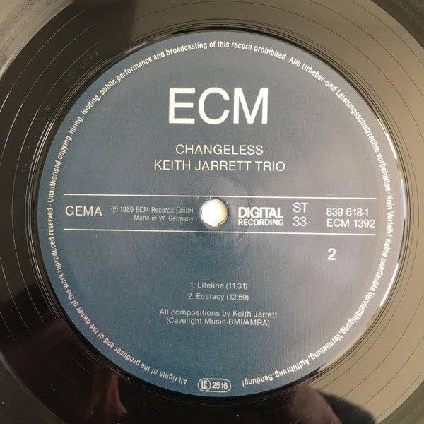 Keith Jarrett Trio : Changeless (LP, Album)
