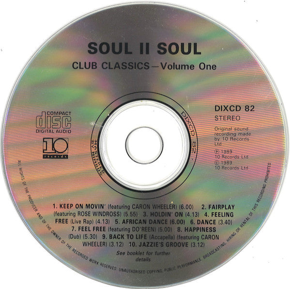 Soul II Soul : Club Classics Vol. One (CD, Album)