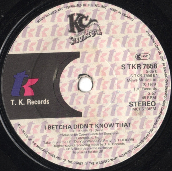 KC And The Sunshine Band* : Please Don't Go (7", Single)