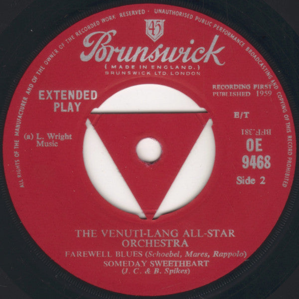 Eddie Lang-Joe Venuti And Their All Star Orchestra : The Venuti-Lang All-Star Orchestra (7", EP)