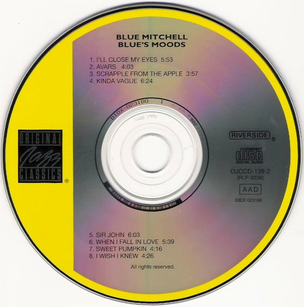 Blue Mitchell : Blue's Moods (CD, Album, RE, RM)