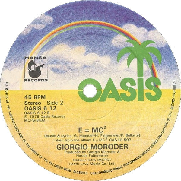 Giorgio Moroder : If You Weren't Afraid / E=MC2 (12", Single, Ltd)