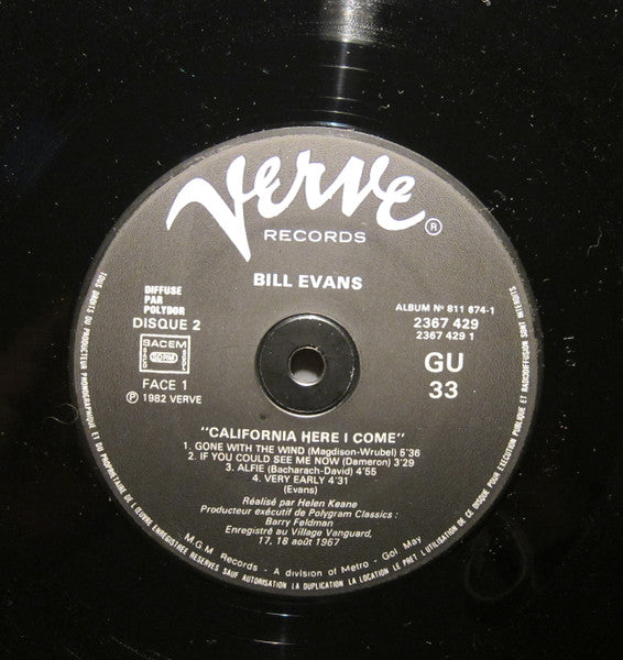 Bill Evans : California Here I Come (2xLP, Album, RE, Gat)