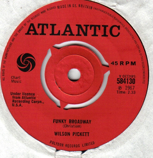 Wilson Pickett : Funky Broadway (7", Single, Thr)