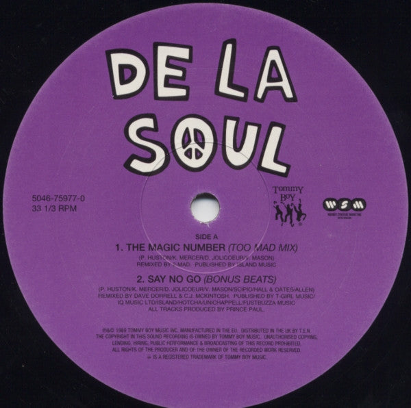De La Soul : The Magic Number / Say No Go / Eye Know / Me Myself And I (4 New Remixes) (12", RP)