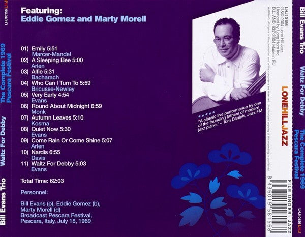 The Bill Evans Trio : Waltz For Debby (The Complete 1969 Pescara Festival) (CD)