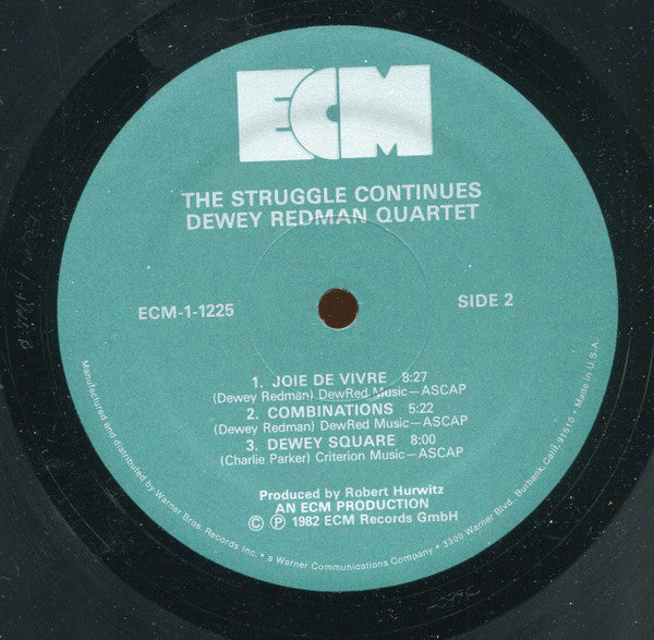 Dewey Redman Quartet : The Struggle Continues (LP, Album)
