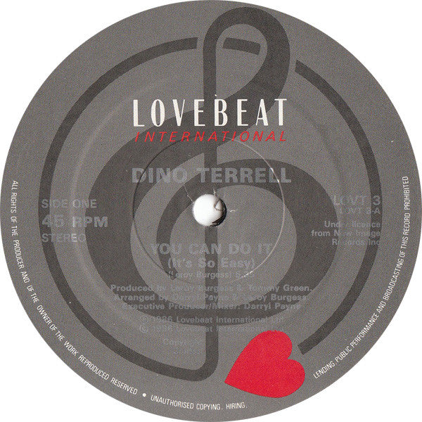 Dino Terrell : You Can Do It (It's So Easy) (12")