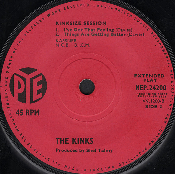 The Kinks : Kinksize Session (7", EP, Mono)
