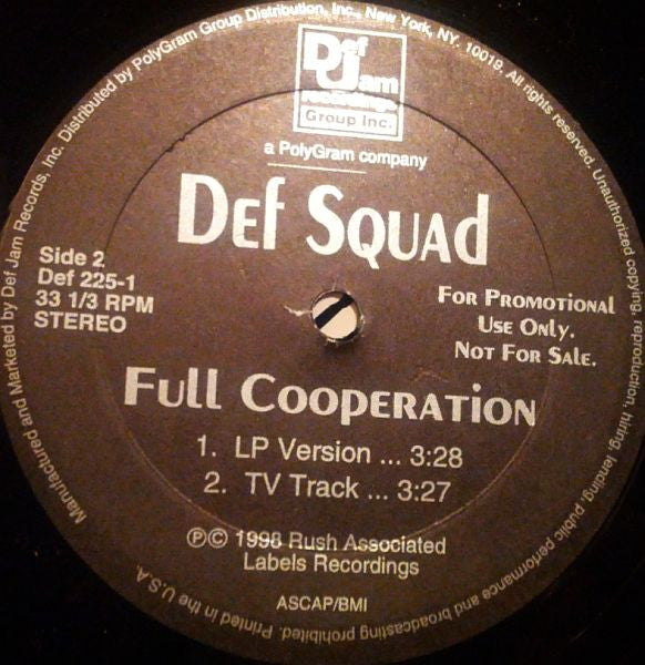 Def Squad : Full Cooperation (12", Promo)