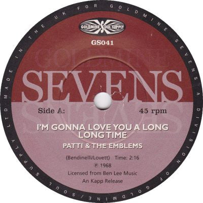 Patty & The Emblems / Ann Byers : I'm Gonna Love You A Long Long Time / I'm Happy Without You (7")
