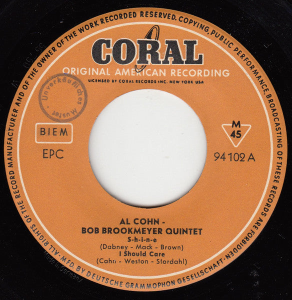 Al Cohn - Bob Brookmeyer Quintet : S-h-i-n-e (7", EP)