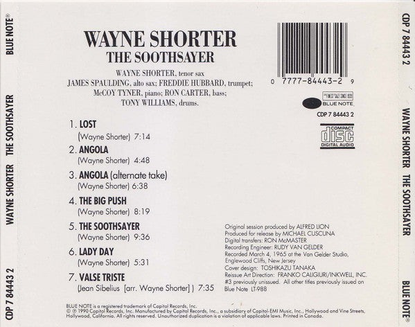 Wayne Shorter : The Soothsayer (CD, Album, RE)