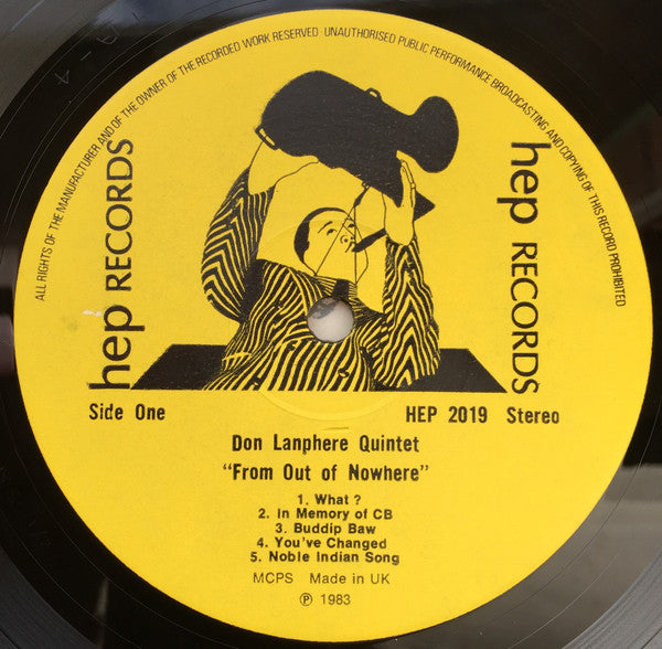 Don Lanphere Quintet Featuring Jon Pugh (2) : From "Out Of Nowhere" (LP, Album)