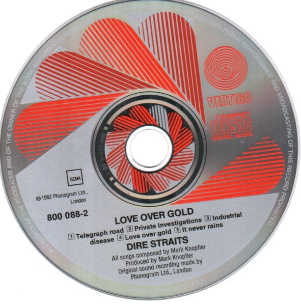 Dire Straits : Love Over Gold (CD, Album, RE, Red)