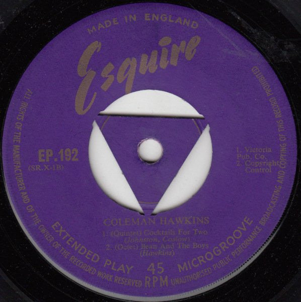 Coleman Hawkins : Bean And The Boys (7", EP)