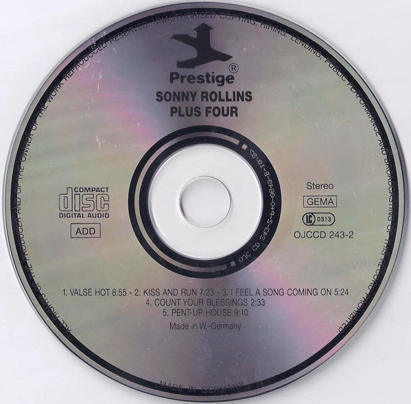 Sonny Rollins : Plus 4 (CD, Album, RE, RM)
