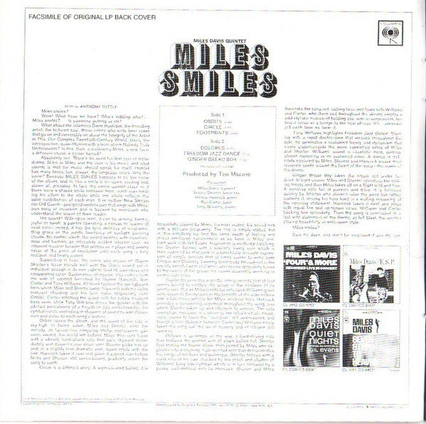 The Miles Davis Quintet : Miles Smiles (CD, Album, RE, RM)