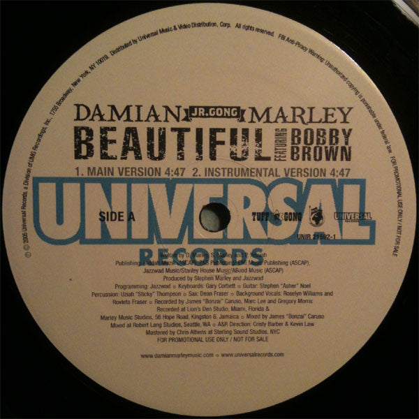 Damian Marley Feat Bobby Brown : Beautiful (12", Promo)
