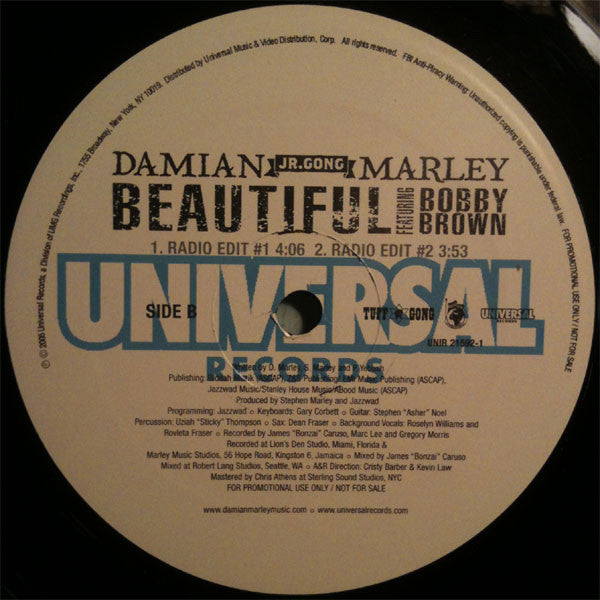 Damian Marley Feat Bobby Brown : Beautiful (12", Promo)