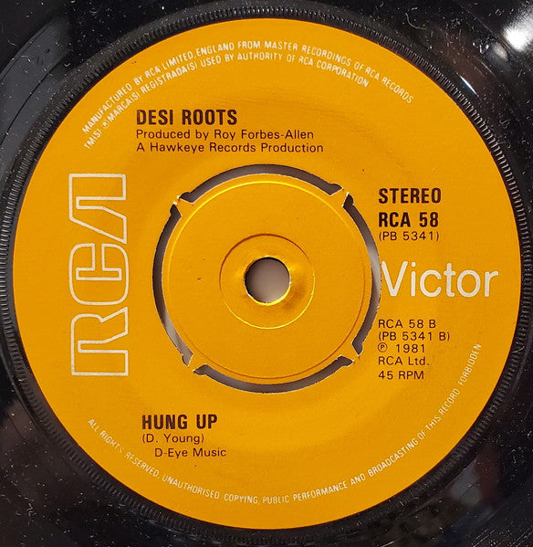 Sugar Minott / Desi Roots : Good Thing Going / Hung Up (7", Single, Ora)