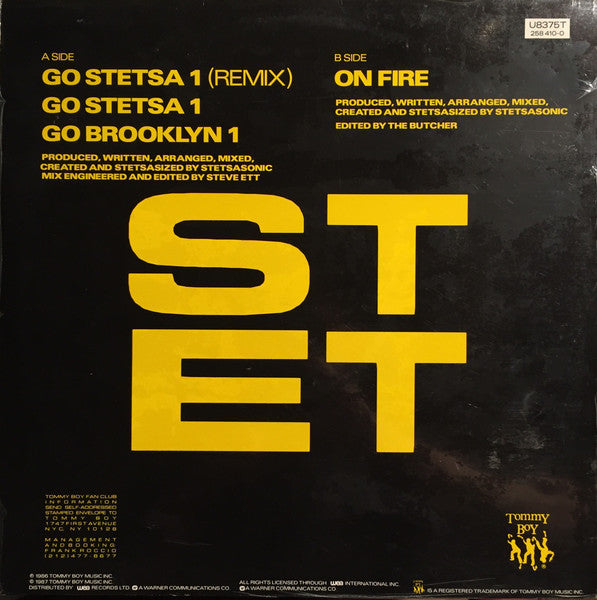 Stetsasonic : Go Stetsa I (Remix) / Go Stetsa 1 • Go Brooklyn 1 • On Fire (12")