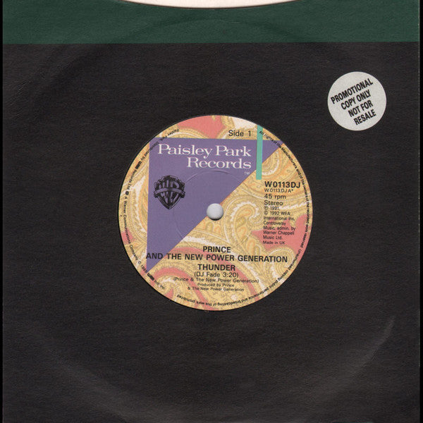 Prince And The New Power Generation : Thunder (7", Promo)