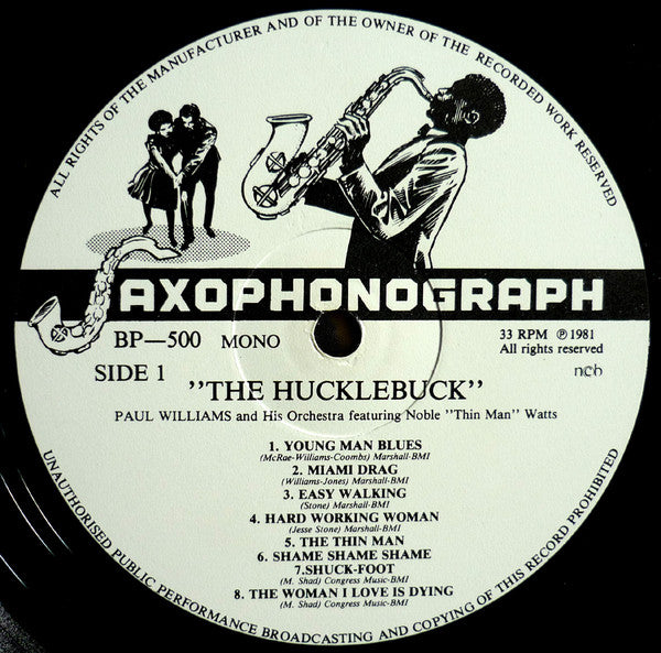 Paul Williams Orchestra Featuring Noble Watts : The Hucklebuck (LP, Comp, Mono)
