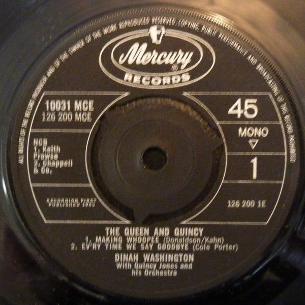 Dinah Washington With Quincy Jones And His Orchestra : The Queen & Quincy (7", EP)